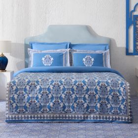 Karaca Home Casandra %100 Pamuk Mavi Çift Kişilik Nevresim Takımı