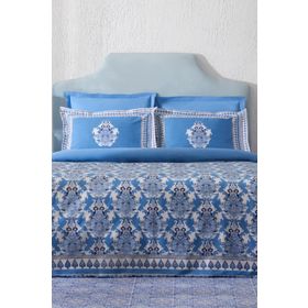Karaca Home Casandra %100 Pamuk Mavi Çift Kişilik Nevresim Takımı