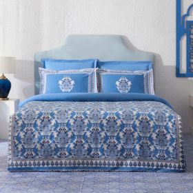 Karaca Home Casandra Pamuk Mavi 200 x 220 cm Çift Kişilik Nevresim Takımı