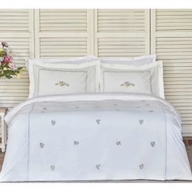 Karaca Home Cavale Percale Nakışlı Pudra Çift Kişilik Nevresim Takımı