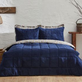 Karaca Home Celina Çift Kişilik 195x215 cm Klasik Desen Günlük Konfor Lacivert Uyku Seti