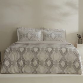 Karaca Home Chain Pamuk 120 Tel Gri Çift Kişilik Saten 200 x 220 cm Nevresim Takımı