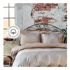 Karaca Home Charm Bold Saten Bej Çift Kişilik Nevresim Takımı