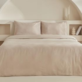 Karaca Home Charm Sion %100 Pamuk Jakarlı Saten Ekru Çift Kişilik Nevresim Takımı