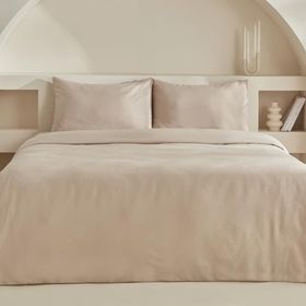 Karaca Home Charm Sion %100 Pamuk Jakarlı Saten Ekru Çift Kişilik Nevresim Takımı