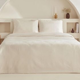 Karaca Home Charm Sion %100 Pamuk Jakarlı Saten Ekru Çift Kişilik Nevresim Takımı