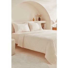 Karaca Home Charm Sion %100 Pamuk Jakarlı Saten Ekru Çift Kişilik Nevresim Takımı