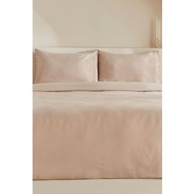 Karaca Home Charm Sion %100 Pamuk Jakarlı Saten Ekru Çift Kişilik Nevresim Takımı