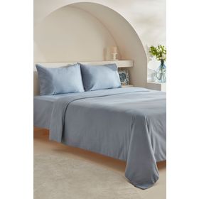 Karaca Home Charm Sion %100 Pamuk Jakarlı Saten Mavi Çift Kişilik Nevresim Takımı
