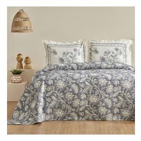 Karaca Home Clay Çift Kişilik İndigo Yatak Örtüsü Seti