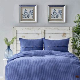 Karaca Home Coline Triko Indigo 200x220 cm Çift Kişilik Yatak Örtüsü Seti
