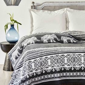 Karaca Home Colmar Antrasit Gri Pamuk 180x220 cm Çift Kişilik Battaniye