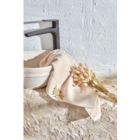 Karaca Home Comfort Touch Bej 30x50 cm Nakışlı Pamuk Havlu