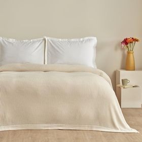 Karaca Home Cool Touch Bej Çift Kişilik Triko Battaniye