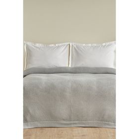 Karaca Home Cool Touch Gri Çift Kişilik Triko Battaniye