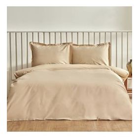 Karaca Home Cool Touch Stripe Çift Kişilik Bej Nevresim Takımı