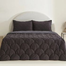 Karaca Home Cowrie Çift Kişilik Luxury Comfort 240x260 cm Antrasit Uyku Seti