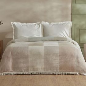Karaca Home Cube %100 Pamuk Bej Çift Kişilik Müslin Pike