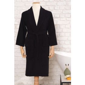 Karaca Home Daily Soft Siyah 100 Pamuklu Kadın Bornoz