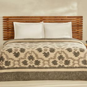 Karaca Home Damask Antrasit Çift Kişilik Pamuklu Battaniye