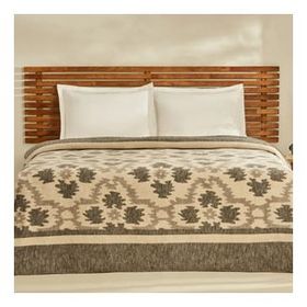 Karaca Home Damask Antrasit Çift Kişilik Pamuklu Battaniye