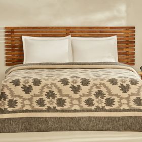 Karaca Home Damask Antrasit Çift Kişilik Pamuklu Battaniye