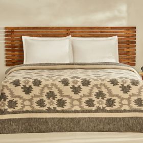 Karaca Home Damask Antrasit Çift Kişilik Pamuklu Battaniye