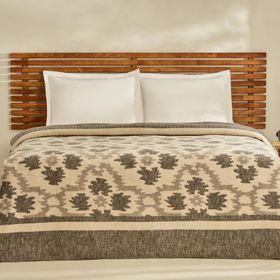 Karaca Home Damask Antrasit Çift Kişilik Pamuklu Battaniye