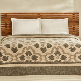 Karaca Home Damask Antrasit Çift Kişilik Pamuklu Battaniye