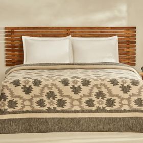 Karaca Home Damask Antrasit Çift Kişilik Pamuklu Battaniye