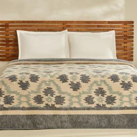 Karaca Home Damask Lacivert Çift Kişilik Pamuklu Battaniye