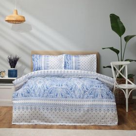 Karaca Home Della Mavi Çift Kişilik Nevresim Pike Takımı