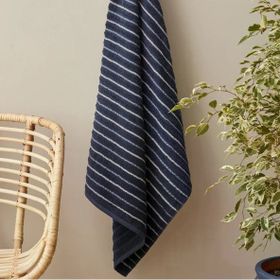 Karaca Home Denim Blue Striped %100 Pamuk 85x150 cm Lacivert Banyo Havlusu
