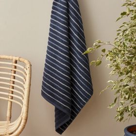 Karaca Home Denim Blue Striped %100 Pamuk 85x150 cm Lacivert Banyo Havlusu