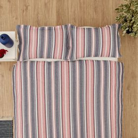 Karaca Home Denim Farley Kırmızı Çift Kişilik Yatak Örtüsü Seti