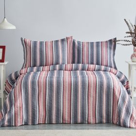 Karaca Home Denim Farley Kırmızı Çift Kişilik Yatak Örtüsü Seti