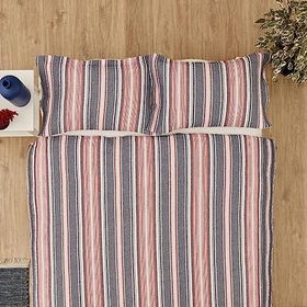 Karaca Home Denim Farley Kırmızı Çift Kişilik Yatak Örtüsü Seti