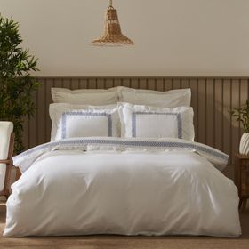 Karaca Home Doğasever Dakota Bambu Nakışlı Indigo Çift Kişilik Nevresim Takımı