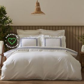 Karaca Home Doğasever Dakota Bambu Nakışlı Indigo Çift Kişilik Nevresim Takımı