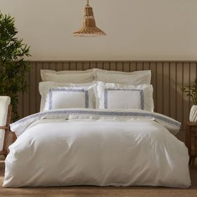Karaca Home Doğasever Dakota Bambu Nakışlı Indigo Çift Kişilik Nevresim Takımı