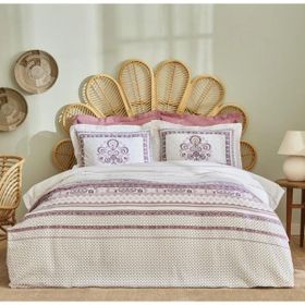 Karaca Home Efren %100 Pamuk Çift Kişilik Mürdüm Pike Takımı