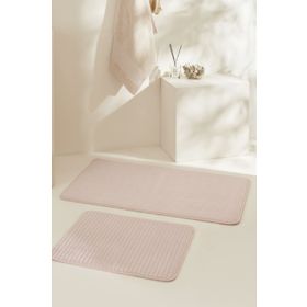 Karaca Home Ekose Embos Pudra 2'li Banyo Paspası