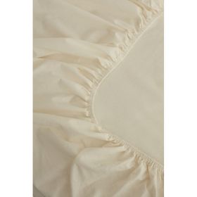 Karaca Home Ekru Basic %100 Pamuk Çift Kişilik Lastikli Çarşaf