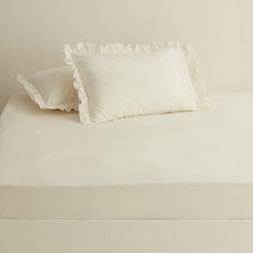Karaca Home Ekru Basic %100 Pamuk King Kişilik Düz Çarşaf