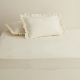 Karaca Home Ekru Basic %100 Pamuk King Kişilik Düz Çarşaf