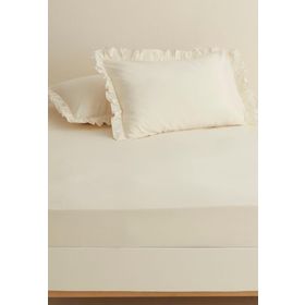 Karaca Home Ekru Basic %100 Pamuk King Kişilik Düz Çarşaf