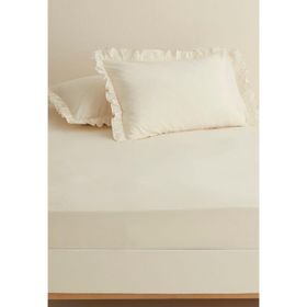 Karaca Home Ekru Basic %100 Pamuk Tek Kişilik Düz Çarşaf