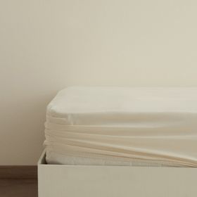 Karaca Home Ekru Basic %100 Pamuk Tek Kişilik Lastikli Çarşaf