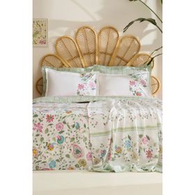 Karaca Home Elara Pembe %100 Pamuk Çift Kişilik Nevresim+Pike Takımı