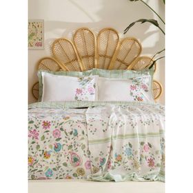 Karaca Home Elara Pembe %100 Pamuk Çift Kişilik Nevresim+Pike Takımı